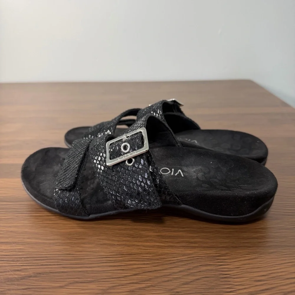 Vionic Black Textured Slide‎ Sandals Size 6